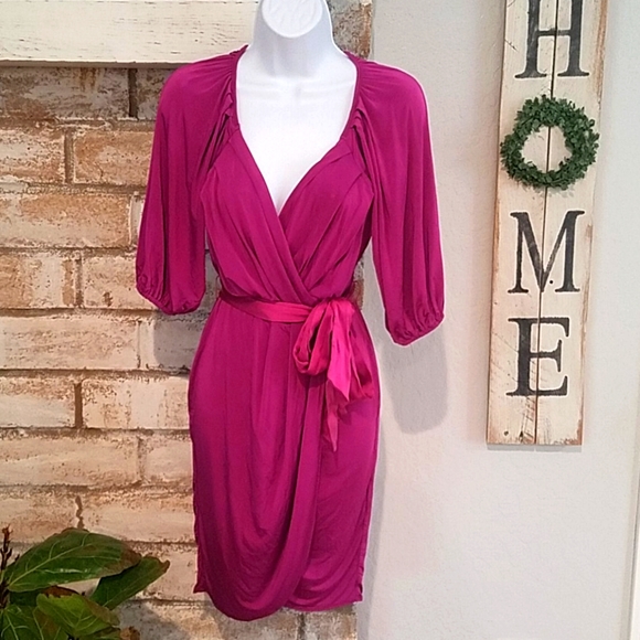 bebe Dresses & Skirts - Bebe Silky Wrap Dress in Stunning Amethyst